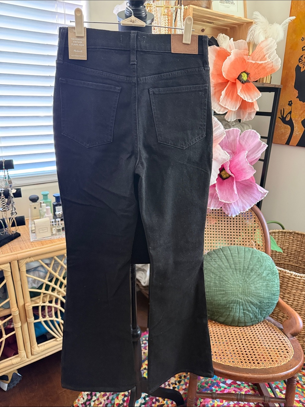 NWT Madewell Black The Perfect Vintage Flare Boho Hippie Denim Jeans - Picture 2 of 6